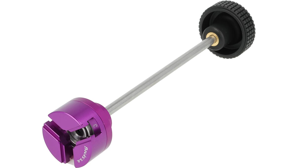Universal chuck (clip system) with rod for converting the Ergo hand polishing holder for easy insertion of clamping
jaws, right