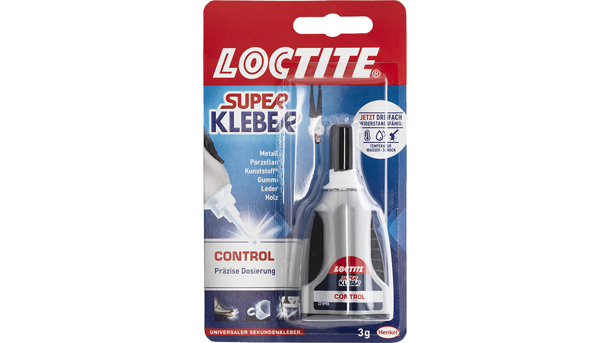 Loctite Superkleber Control, Sekundenkleber, flüssig, stoß- und wasserresistent, 3 g