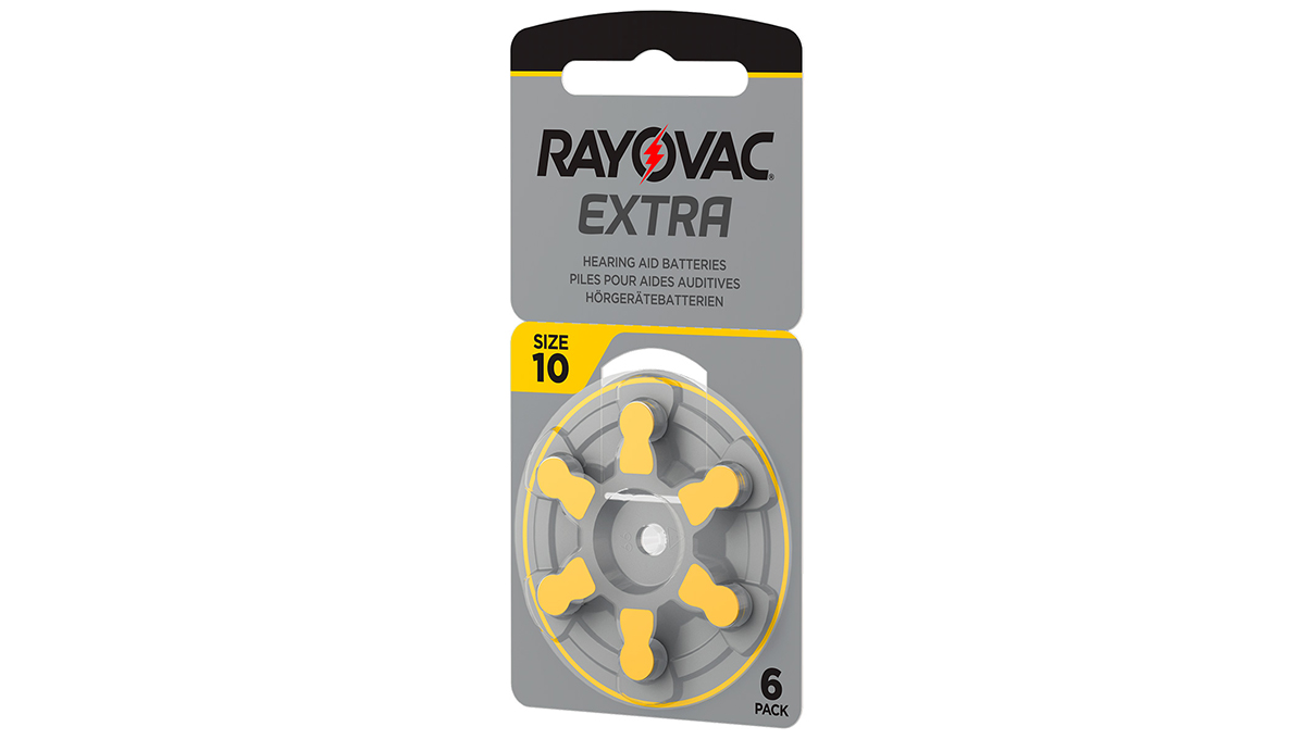 Rayovac Extra, 6 hoortoestelbatterijen nr. 10 (Sound Fusion Technology), blisterverpakking