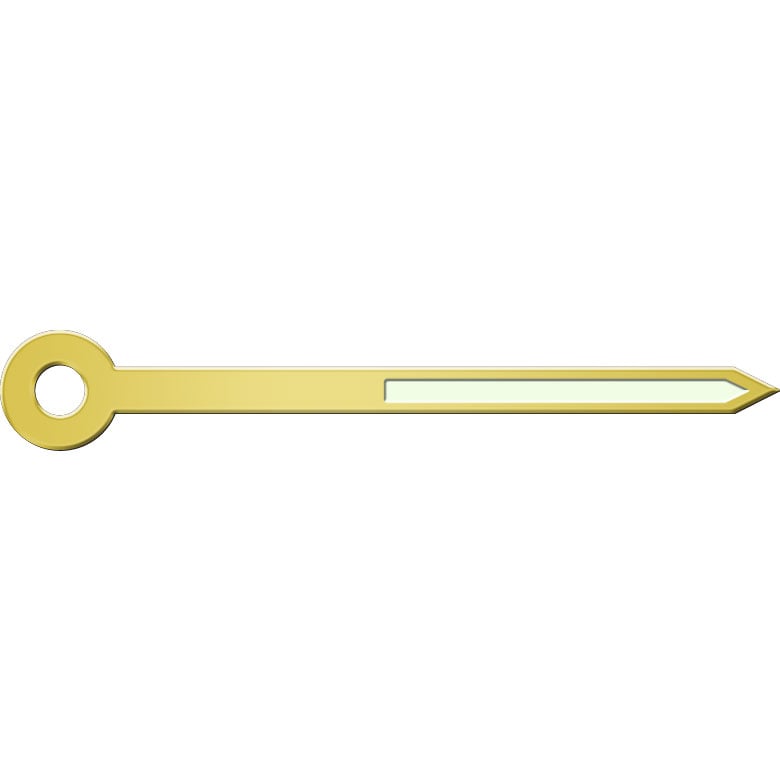 Minute hand, radium, yellow, hole Ø 0,8 mm, length 12 mm