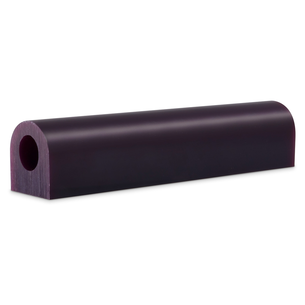 Carving wax tube, 27 x 27 mm, one flat side, purple, medium