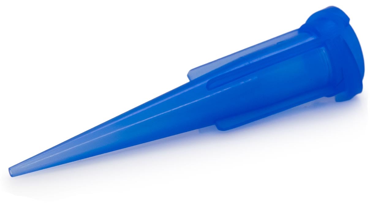 Dosing tip, polyethylene, blue, Ø 0,41 x 31,75 mm