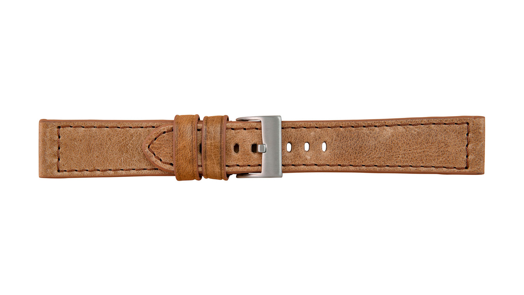 Watch strap, Vintage, Calf leather, 18 mm, Beige, Buckle Stainless steel