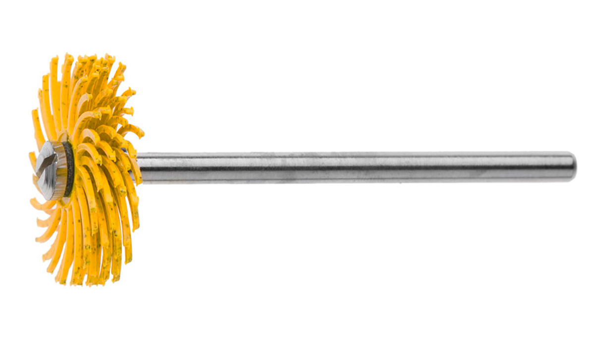 Habras polijstschijf, geel, grof, Ø 19 mm, HP-schacht