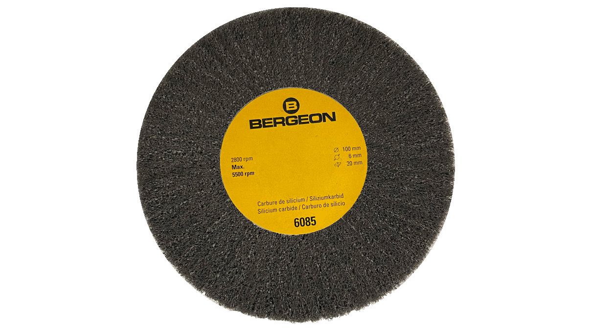 Bergeon 6085-E3 circular abrasive brush, carbon silicide, extra fine, for metal grinding