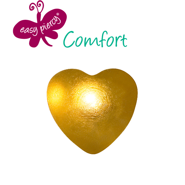1 paar Easy Piercy Comfort oorknopjes Ø 3,95 mm, verguld, hart