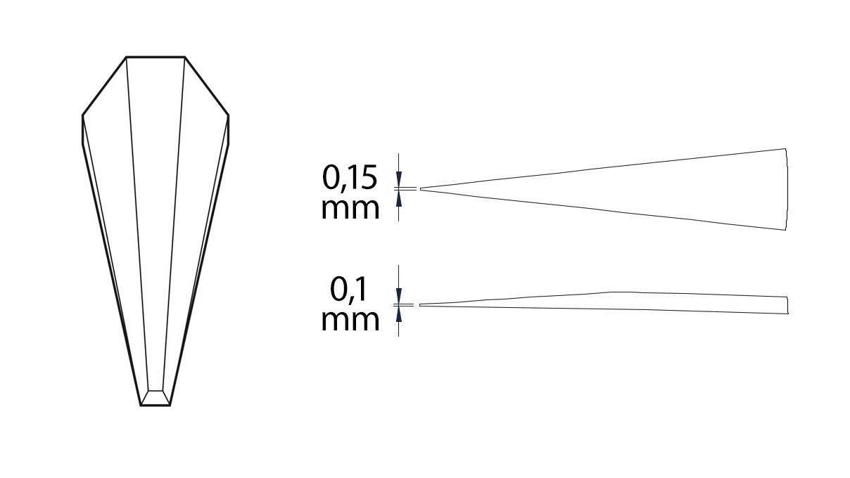 Beco Technic pincet, Vorm 1, Roestvrij staal, S, 120 mm
