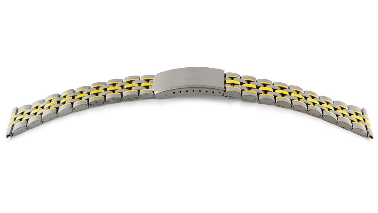 Bracelet Sport, stainless steel, bicolor, width 16 - 20 mm, lug width 22 mm, length 180 mm
