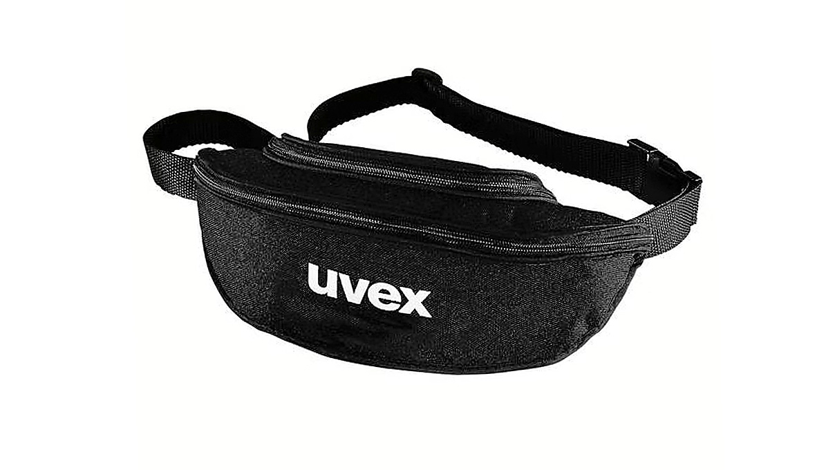 Brillenetui für Bügel- und Vollsichtbrillen, mit Reißverschluss und Bauchgurt, Nylon