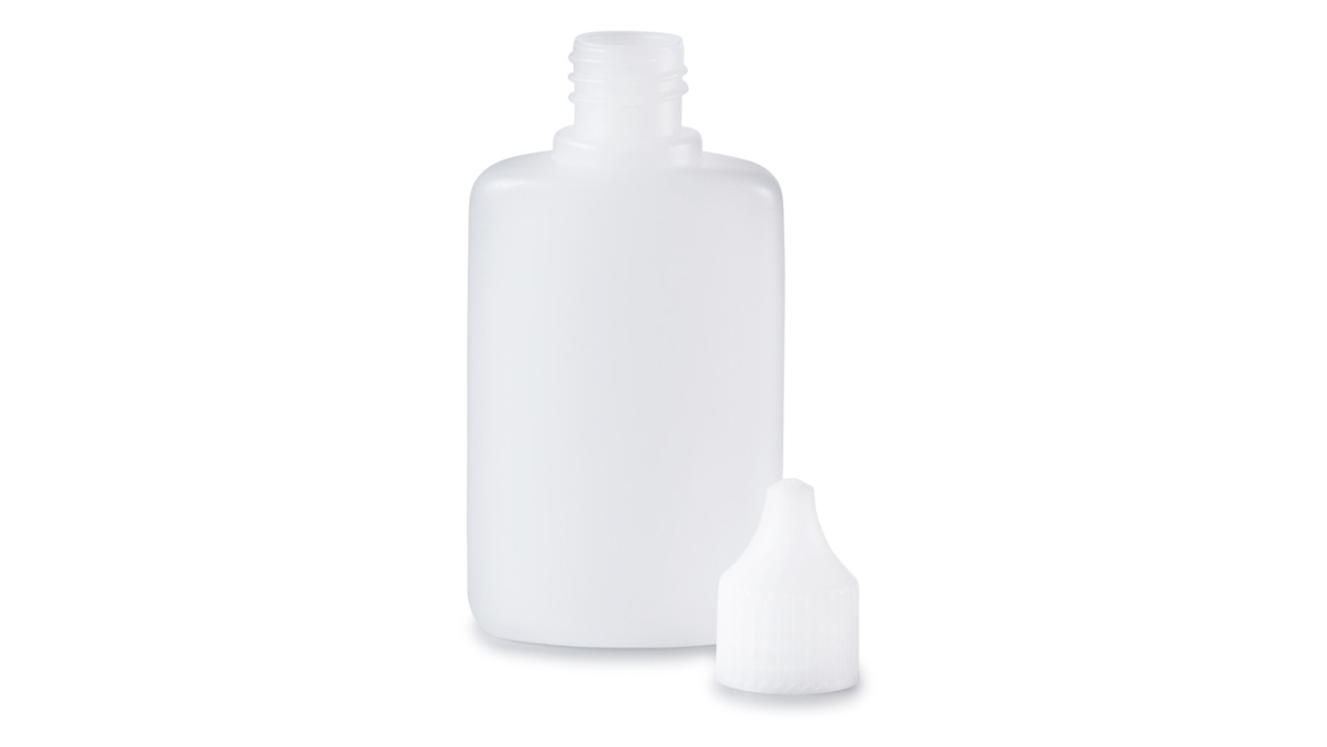 Set of 9 squeeze bottles, 50 - 150 ml, with caps, dosing aids and funnel