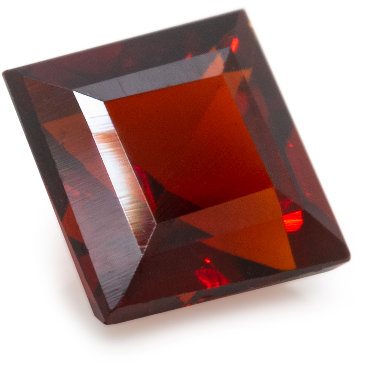 Garnet, red, carré, 4 x 4 mm