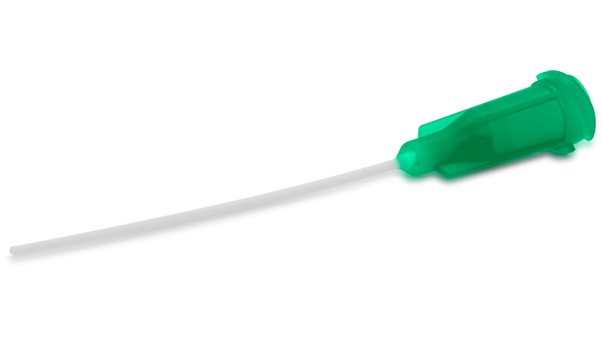 Flexible dosing tip, polypropylene, green, Ø 0,81 x 38,6 mm