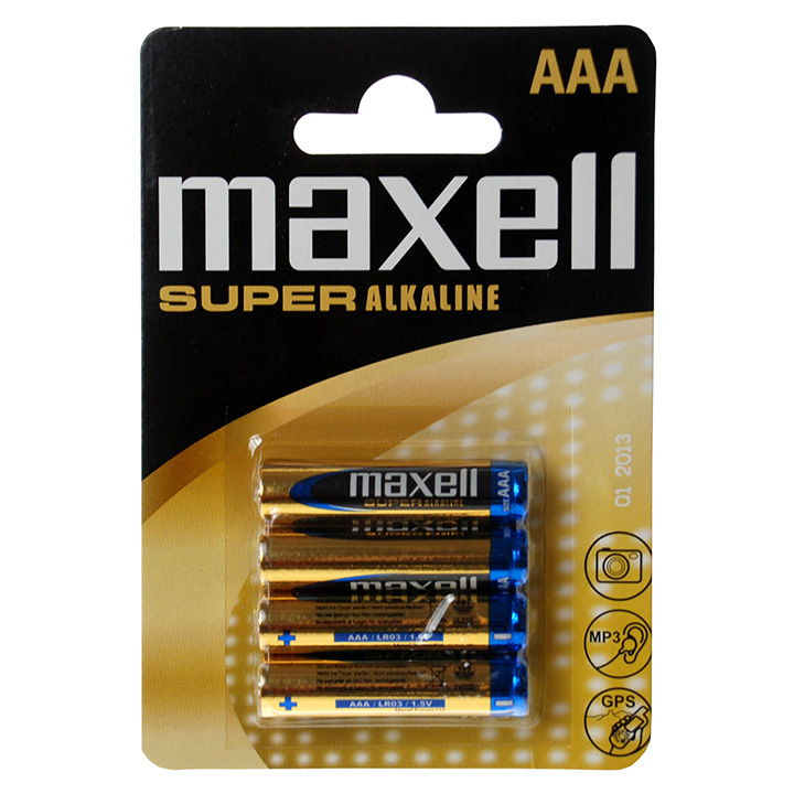 Maxell LR03 Super 4er Blister, Alkaline, AAA Batterie, langlebend