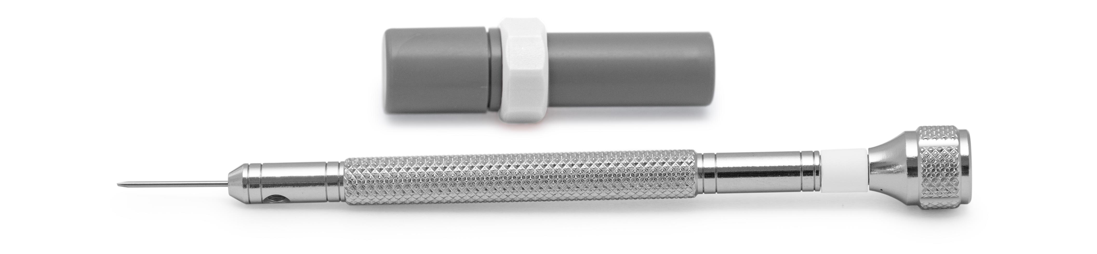 Bergeon 30080-C screwdriver, blade 0,6 mm, white, with spare blades