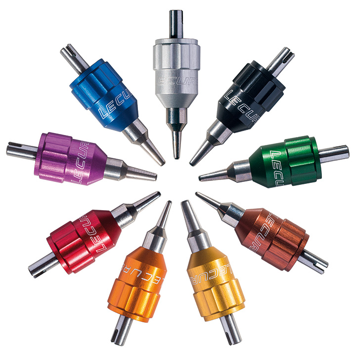 Lecureux Schraubendreherkopf Screw-On, einstellbar, Ø 0,8 mm, grau, mit Klingenhalter und Nylonschutz