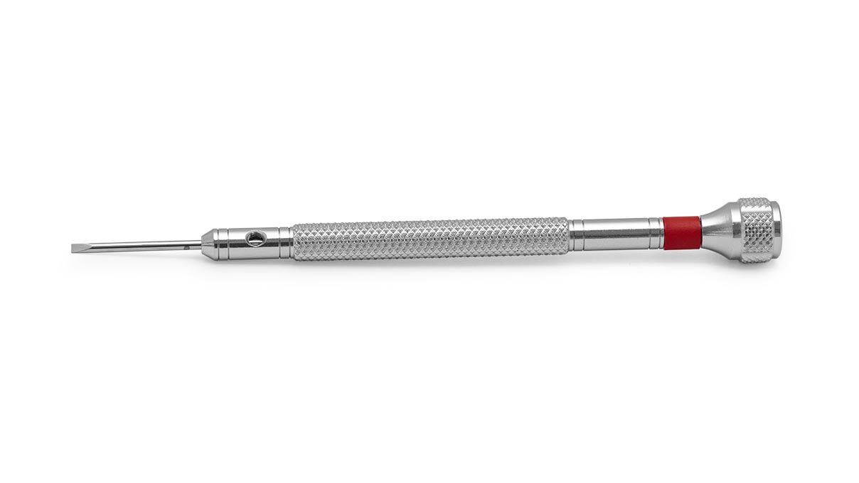 Bergeon 30080-05 screwdriver, blade 1,2 mm, red