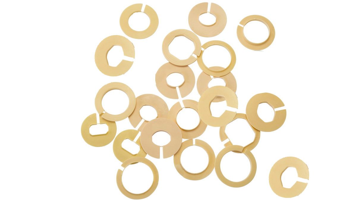 Plastic movement rings, 54 pieces, numbered, for 27 different sizes of works