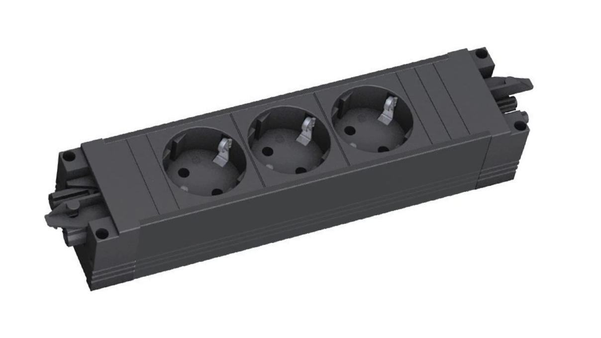 Modular socket strip with 3 slots