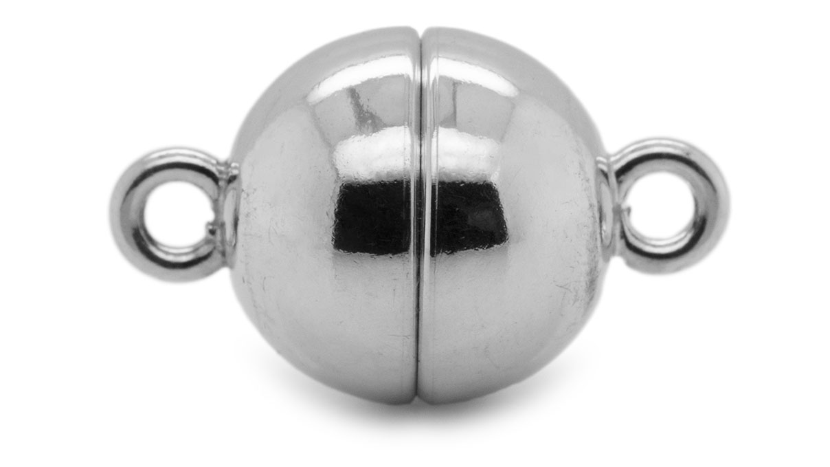 Magnetverschluss, Kugelform, Ø 12 mm, 925/- Silber, poliert