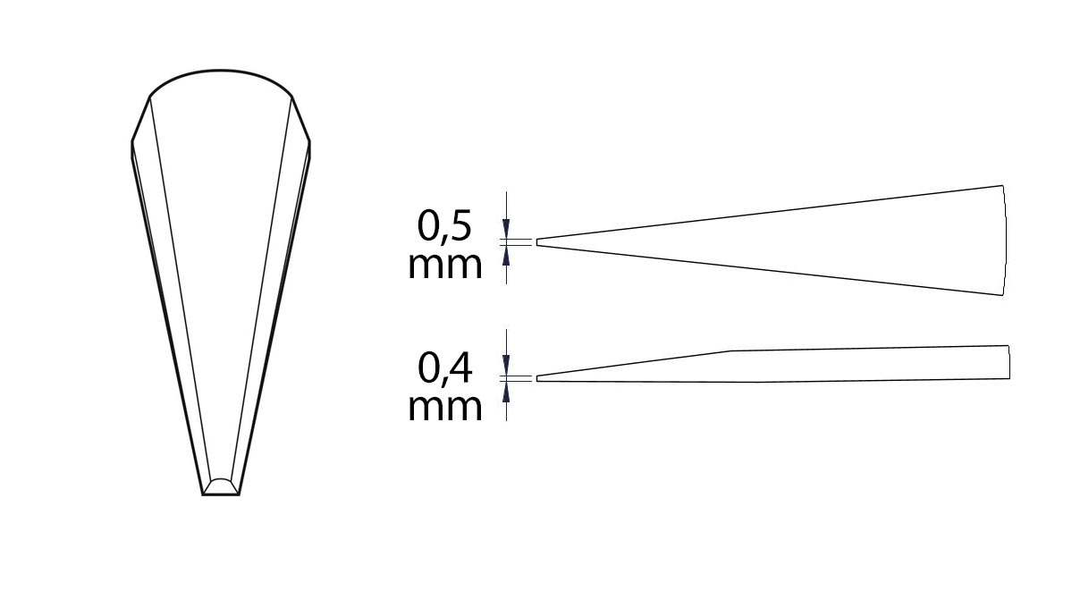 Beco Technic pincet, Vorm AA, Roestvrij staal, S, 130 mm