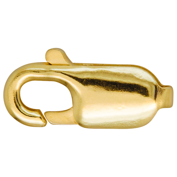 Kreeftensluiting, gestempeld, Italiaanse vorm, bolling, 925/- zilver verguld, 16 mm
