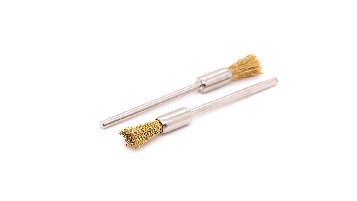 Pinselbürste mit Handstück, Messing, Draht Ø 0,15 mm, HP-Schaft