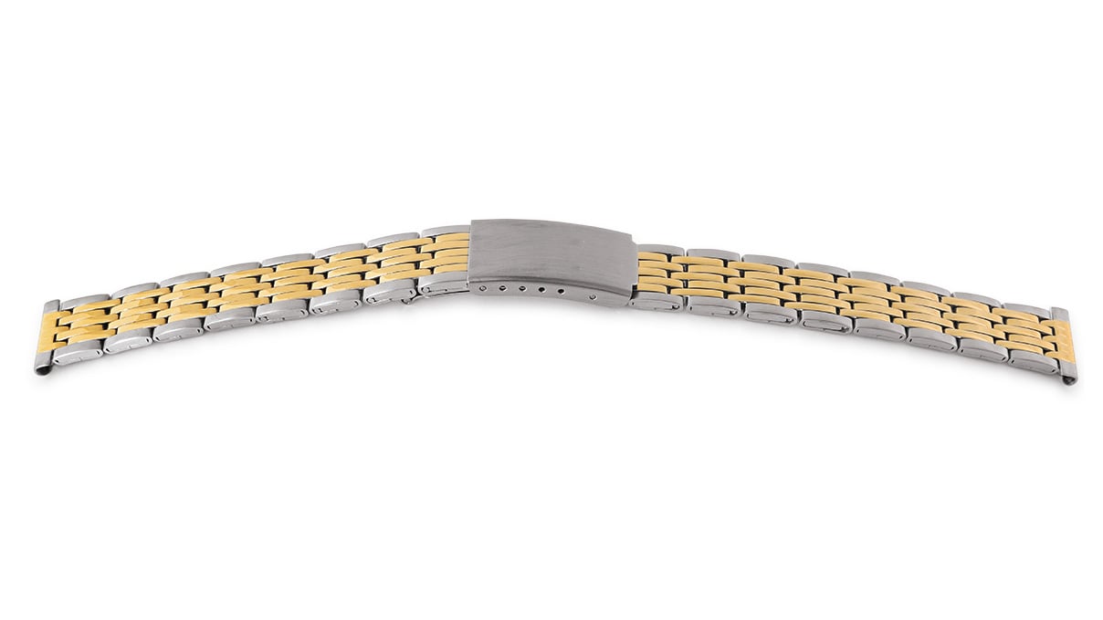 Uhrband Elegance, Edelstahl, bicolor, Breite 12 mm, Anstoß 14 mm, Länge 165 mm
