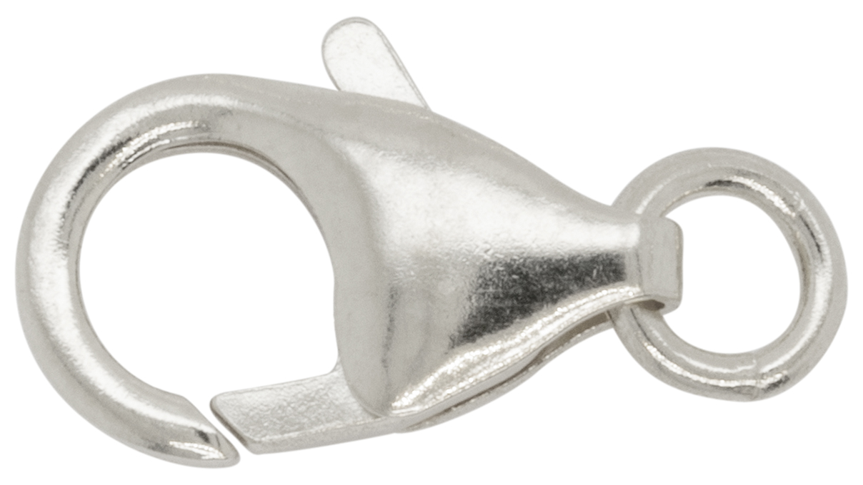 Lobster clasp for Charms with attached jump ring, 925/- silver, 12 mm