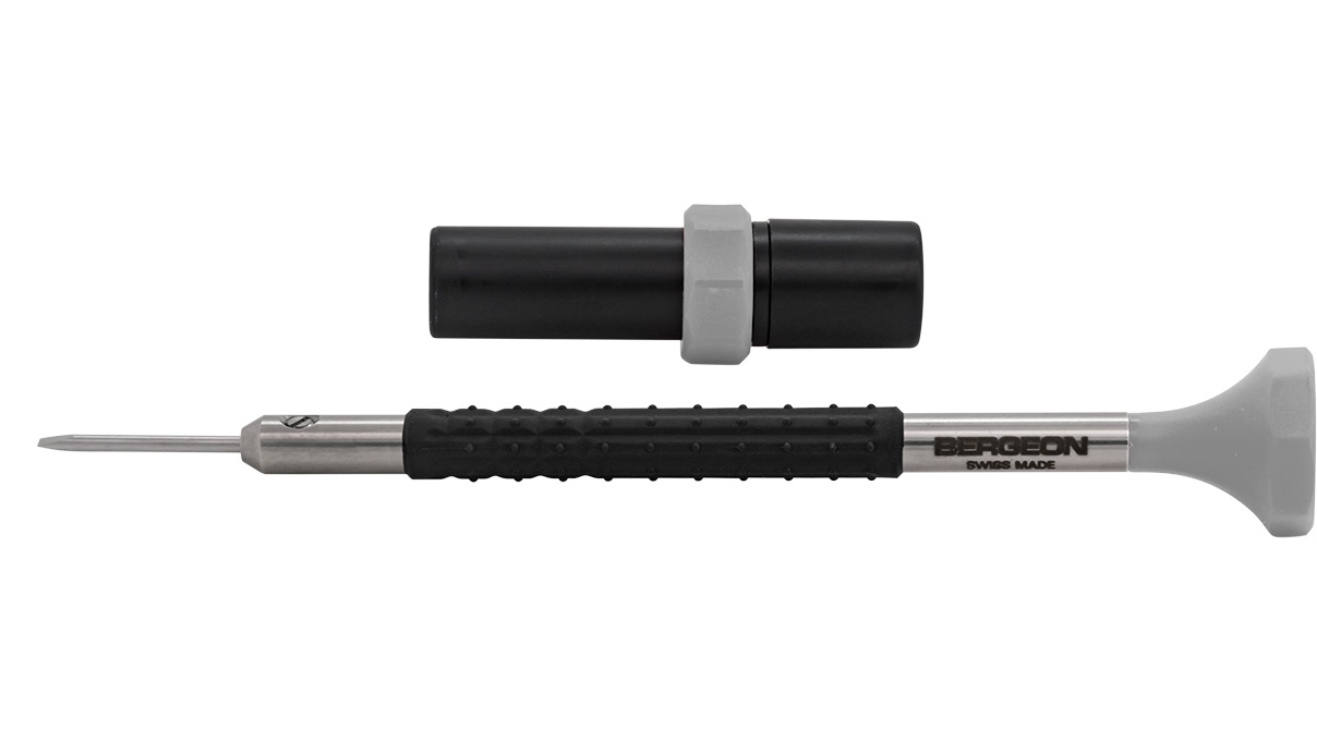 Bergeon 6899-AT screwdriver, blade 1,4 mm, gray, with spare blades