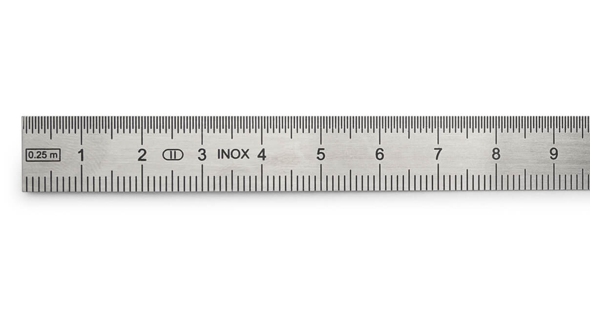 Metalllineal, Edelstahl, 2 Skalen, 250 mm