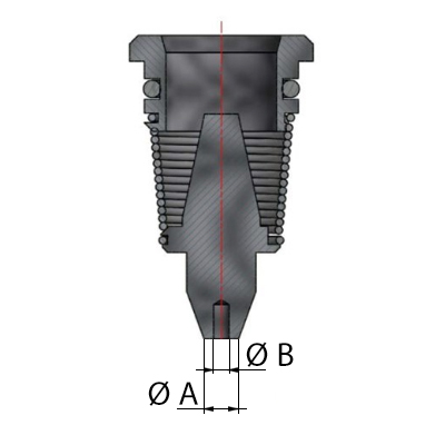 Pavix Einsatz aus Stahl T2, Ø innen 0,30 mm, Ø  außen 2,00 mm, für Pavix Zeigersetzer