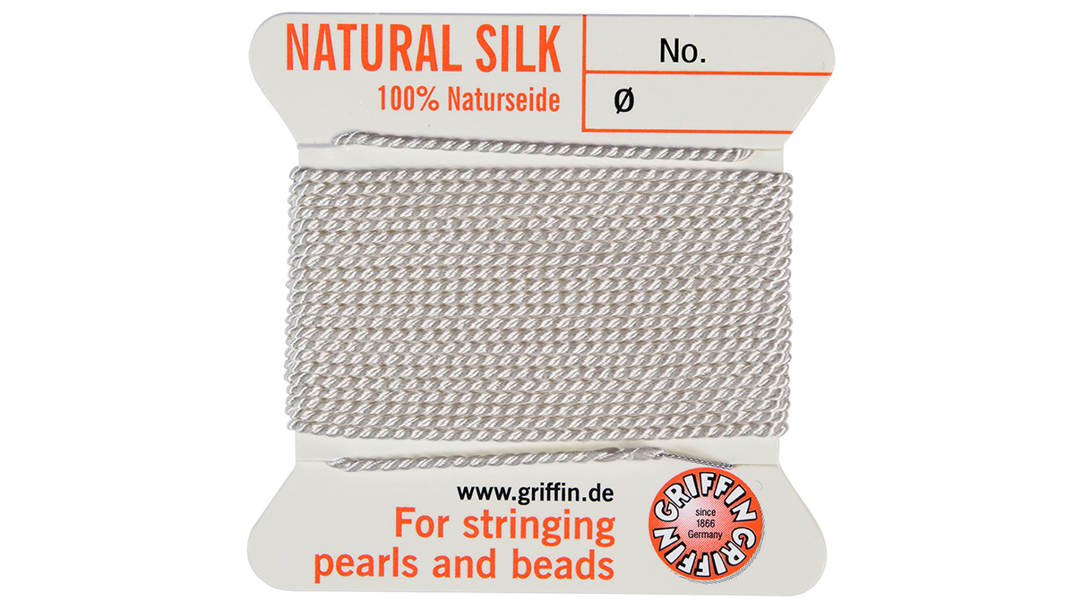 Naturseide beige 1 Nadel ca. 2 m Stärke 12