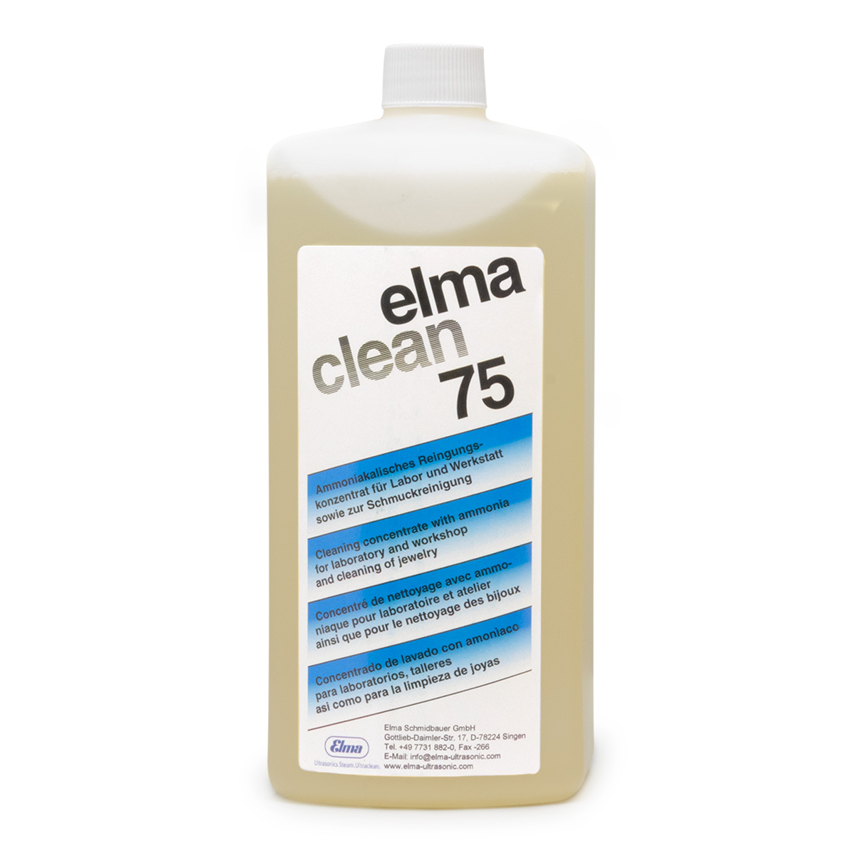 Elma Clean 75 concentraat, ammoniakhoudend, voor juwelen, 1 l