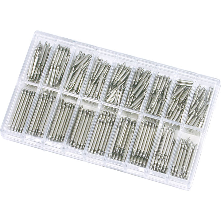 Surtido de pasadores, acero fino, Ø 1,8 mm, longitud 8 - 24 mm, 360 piezas