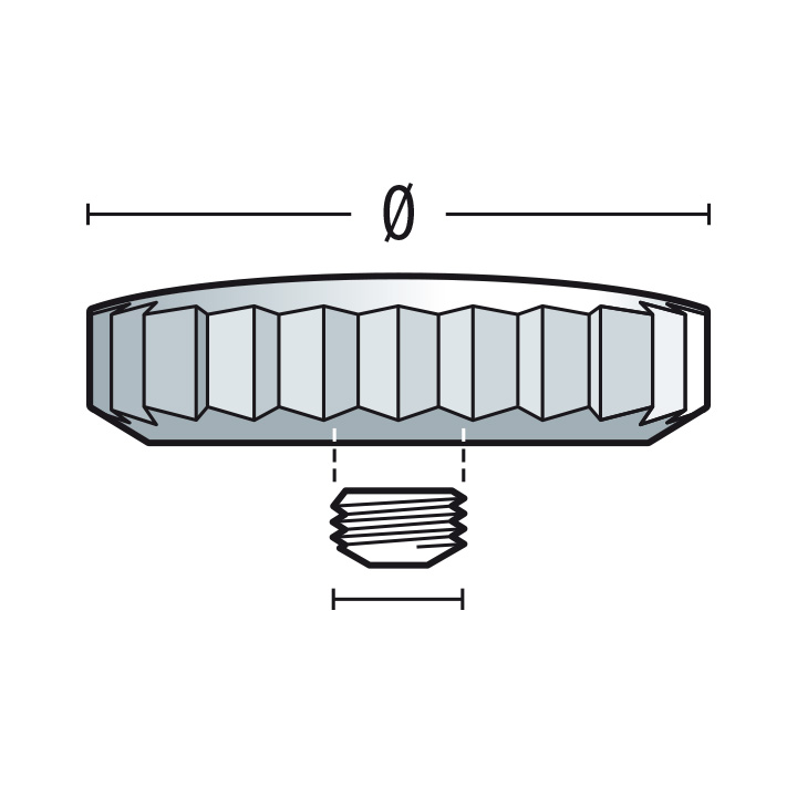 Simple Crown 920 Chrono N, Palladium, short pipe, Ø 6,0, thread 0,9, non waterproof
