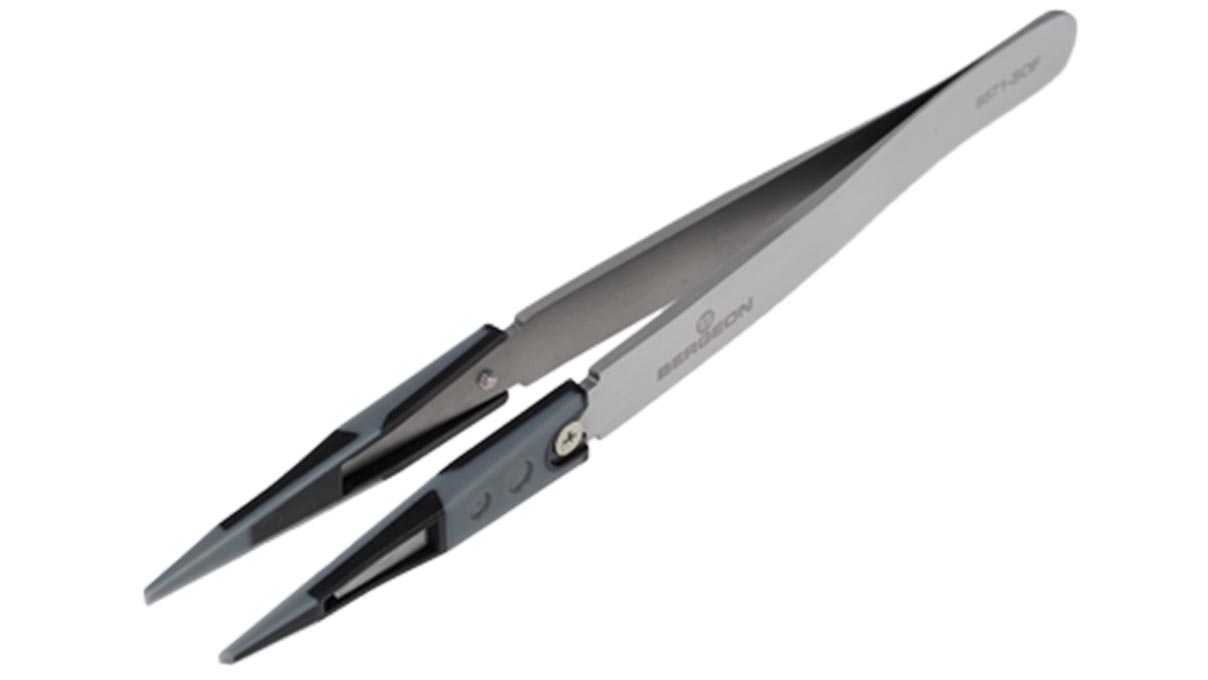 Bergeon 6571-SOF tweezers, elastomer tips