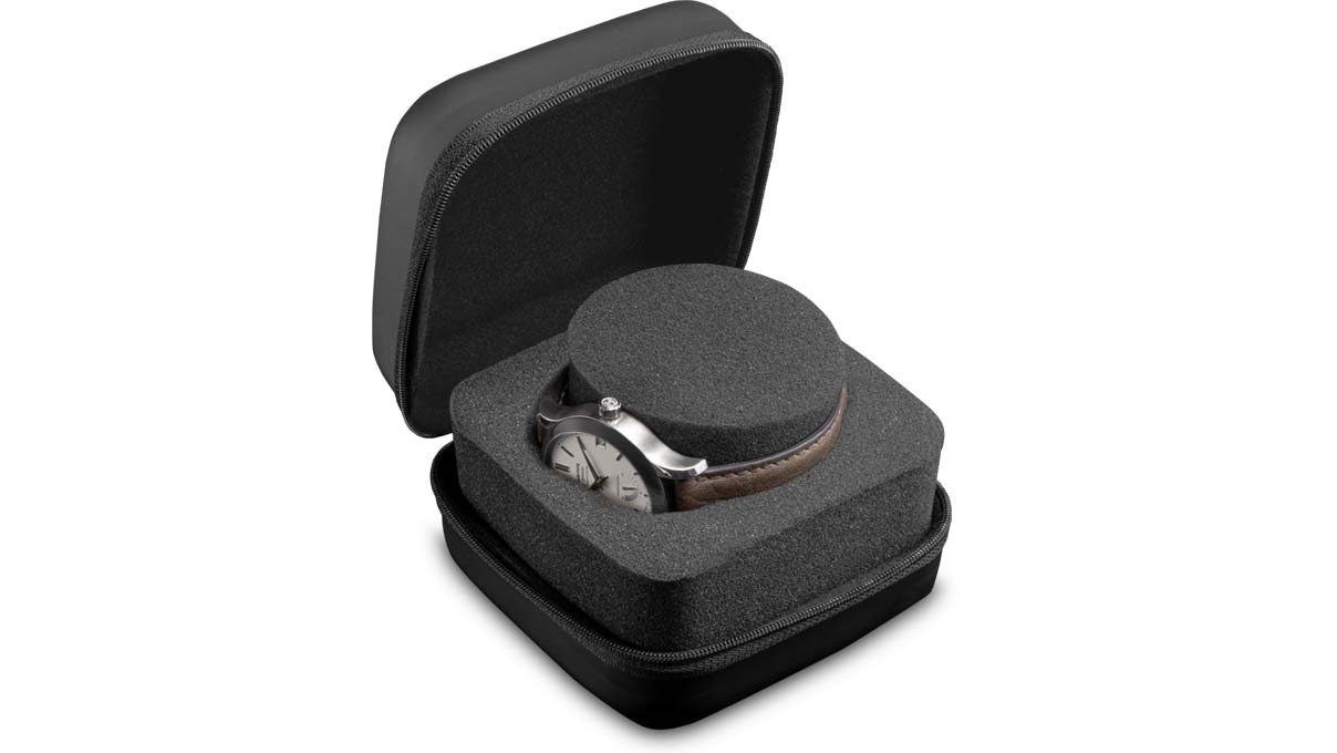 Watch Box  ProtectMax stevige harde etui voor grote horloges, matzwart kunststof, bedrukbaar met uw
logo