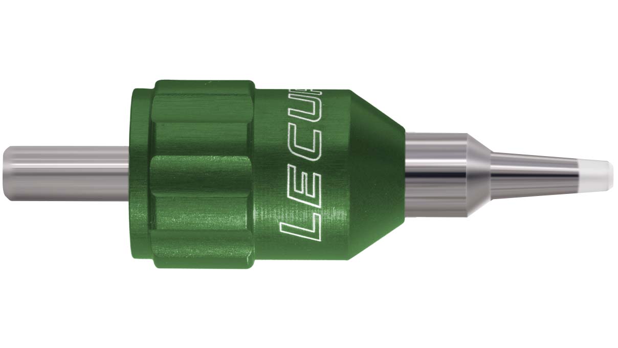 Lecureux Schraubendreherkopf Screw-On, Ø 1 mm, grün, mit Klingenhalter und Nylonschutz