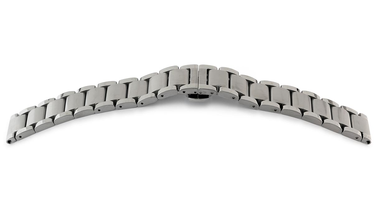 Bracelet Sport, stainless steel, solid look, width 20 mm, lug width 20 mm, length 180 mm