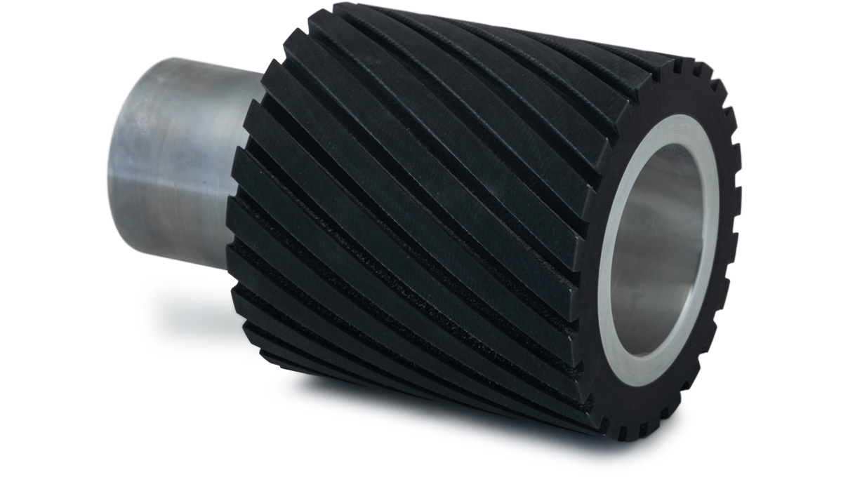 Rubber pulley Ø100 (M8) ribbed, 80 SHORE, Black