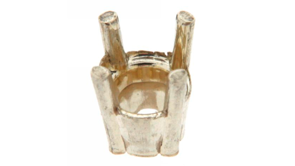 Chaton mit 4 Krappen, konisch, 585/- Weißgold, Steinmaß Ø 1,8 - 2 mm