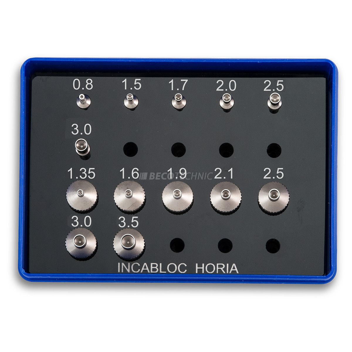 Horia AS 05-04 Satz a 6 Stempel und 7 Ambösschen für Incabloc Ø 4.0 mm