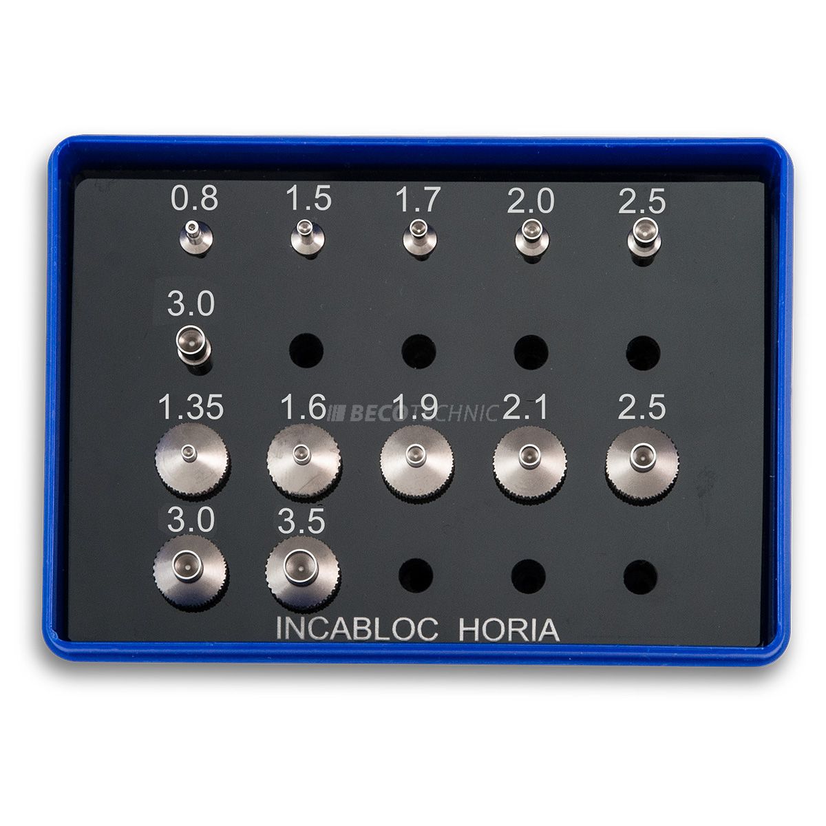 Horia AS 05-04  Set of 6 pushers and 7 anvils for Incabloc Ø 4.0 mm