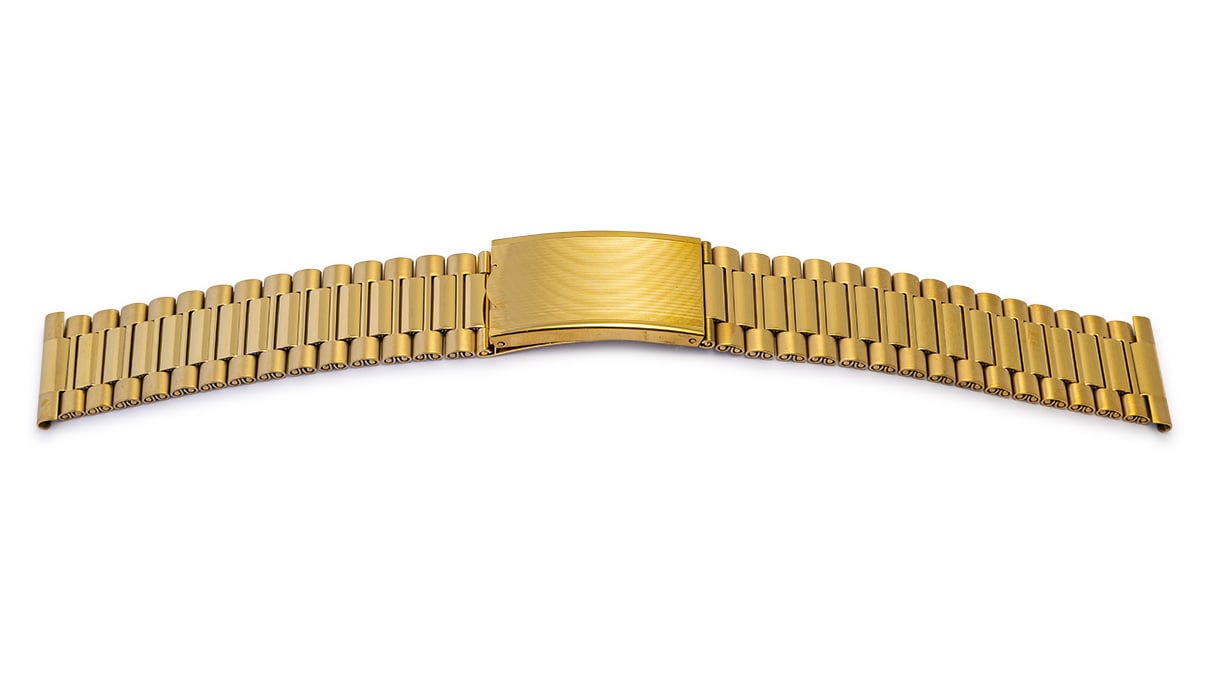 Uhrband Elegance, Edelstahl, PVD gold, Breite 18 mm, Anstoß 20 mm, Länge 170 mm