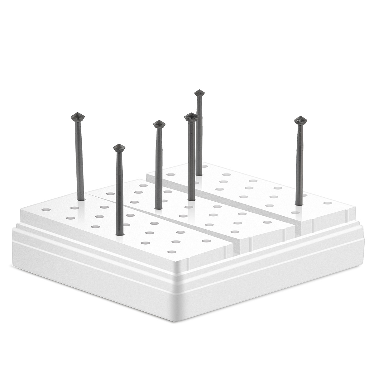 Ständer für Werkzeuge mit Schaft Ø 2,35 mm, 51 Loch, mit Deckel, Kunststoff