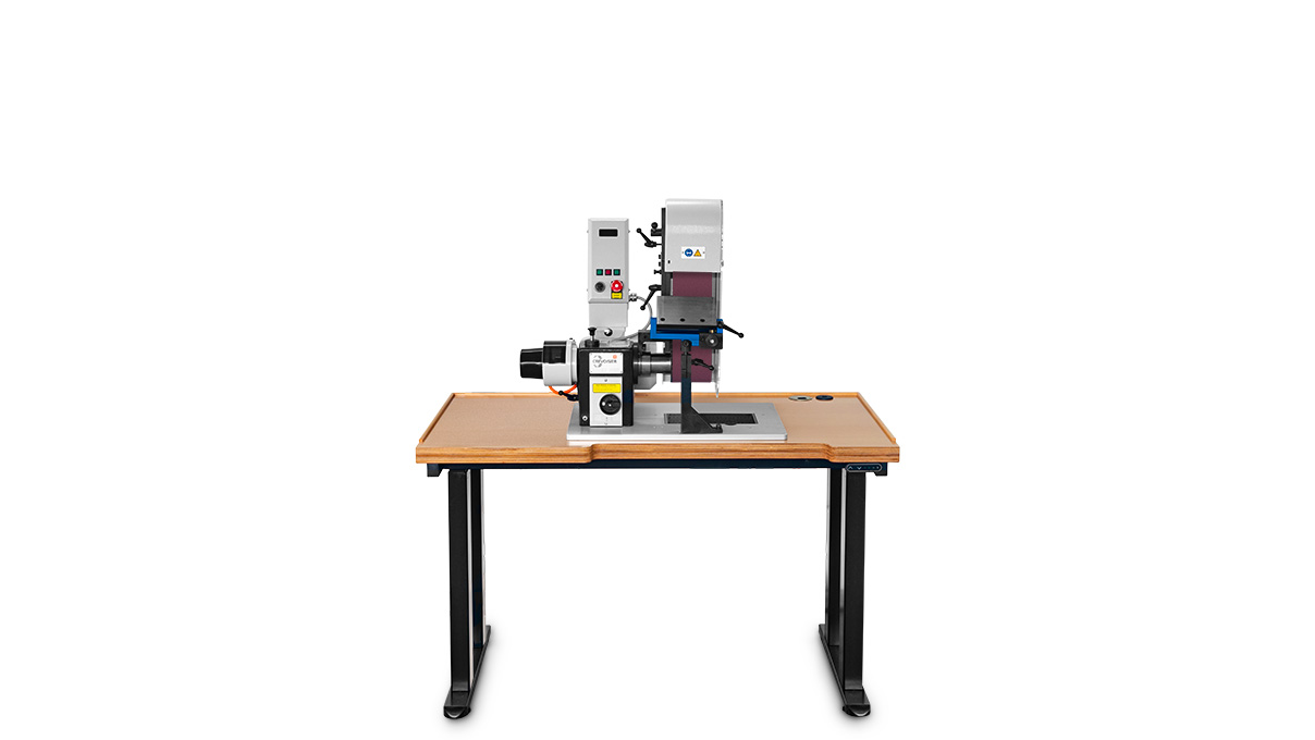 Workstation Ergolift Heavy Duty, worktop 120 x 65 x 4 cm, multiplex beech, 4 electrically height-adjustable table legs