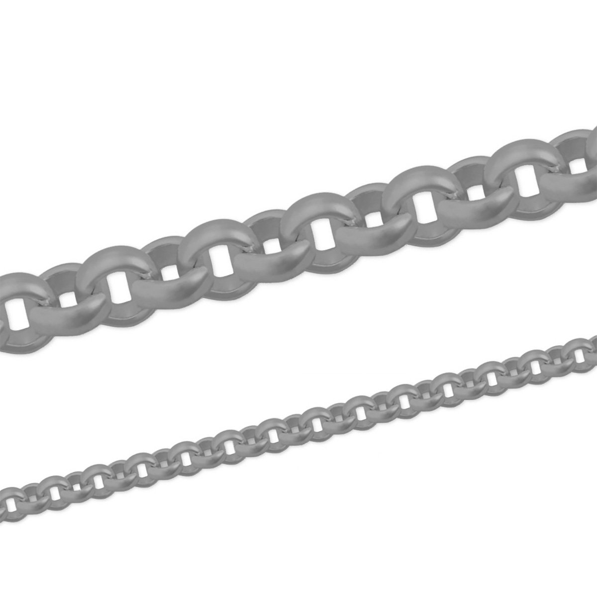 Rolo chain, 935/- silver, oxidized, profile wire, round, width 3,5 mm