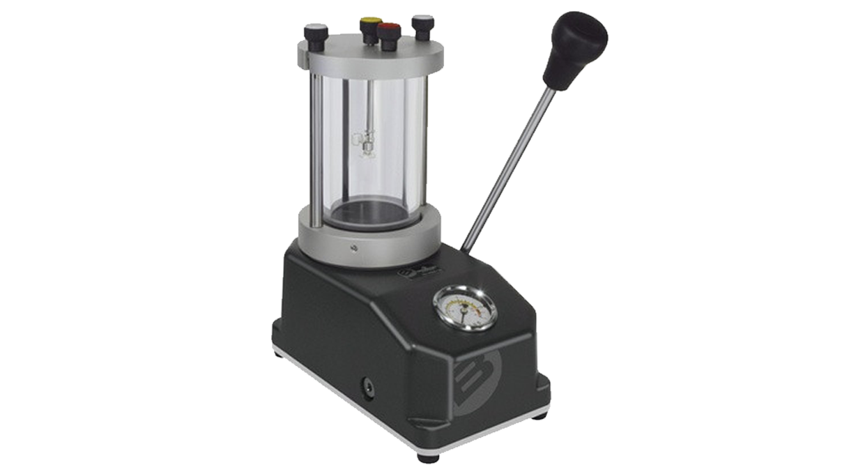 Bergeon 5555/10 Apparat zur Kontolle der Wasserdichtigkeit von Uhrgehäuse bis 11 Atü, mit Luftdruck