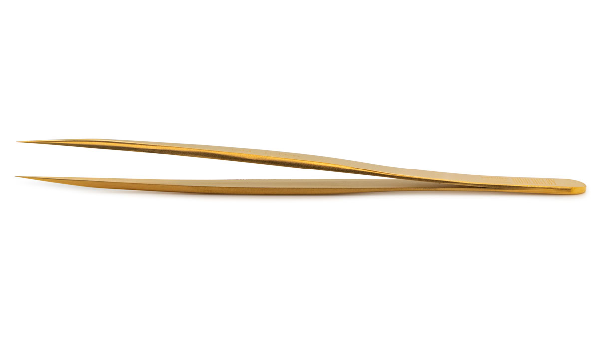 Regine Horlogery Tweezers, Shape P5C, Brass, BRA, 130 mm