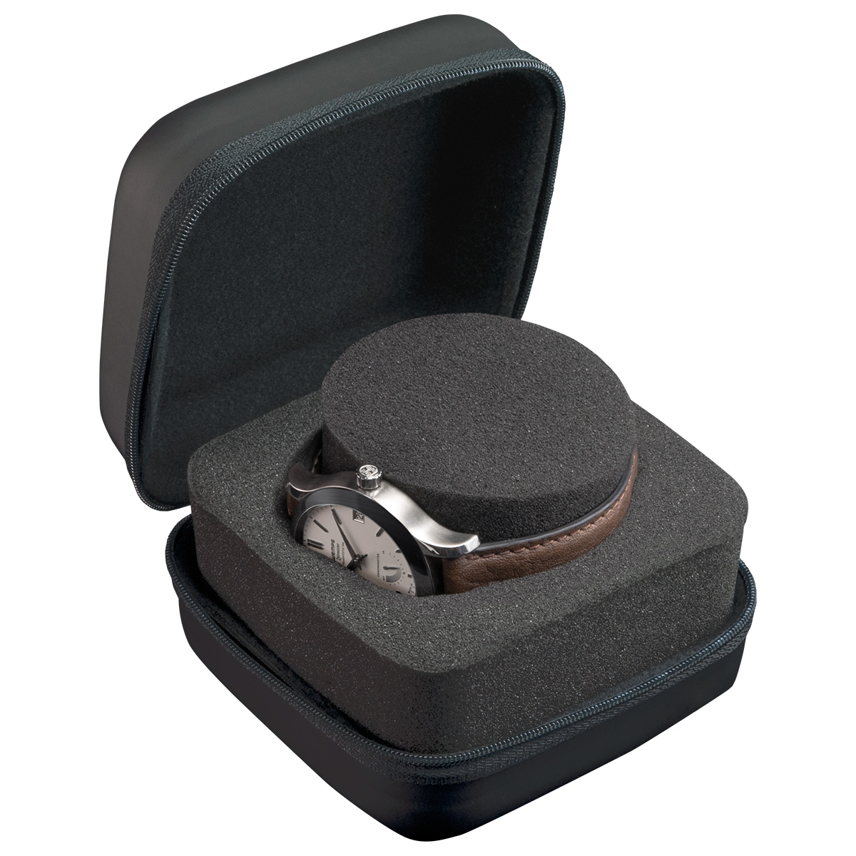 Watch Box ProtectMax, robust hard case for large watches, matt black synthetic material
